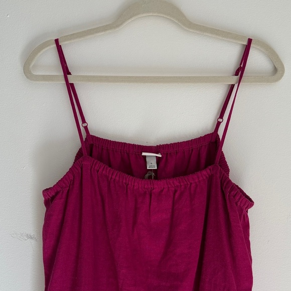 Magenta Linen Midi Dress - Picture 6 of 9
